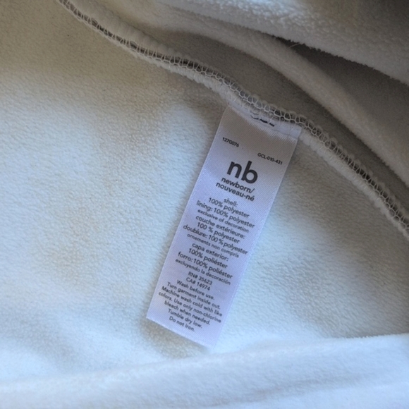 carter's newborn gray striped fleece zipper closure bunting suit baby boy - Picture 7 of 9